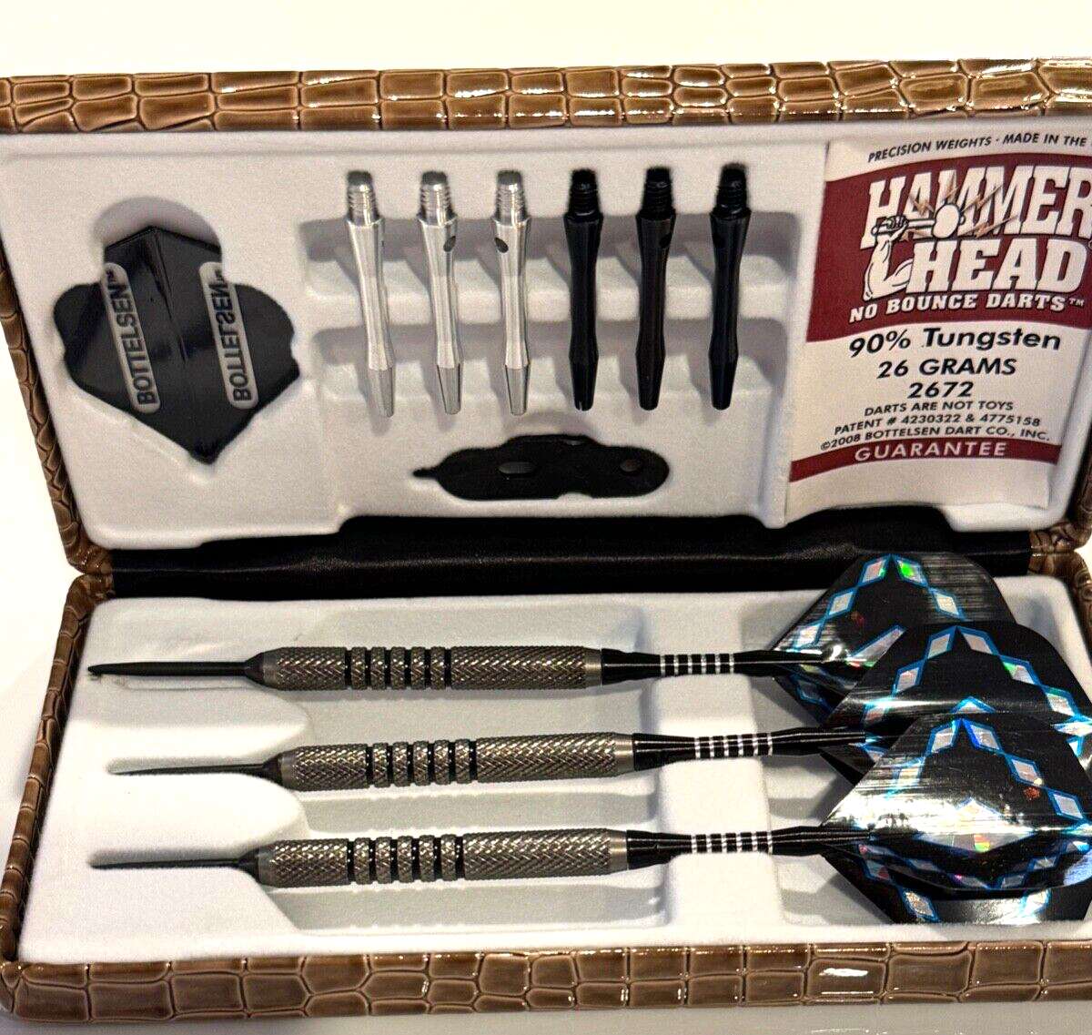 HAMMERHEAD BY BOTTELSEN 2672 STEEL TIP DARTS 26 GR NEW FREE SHIPPING FREE BONUS