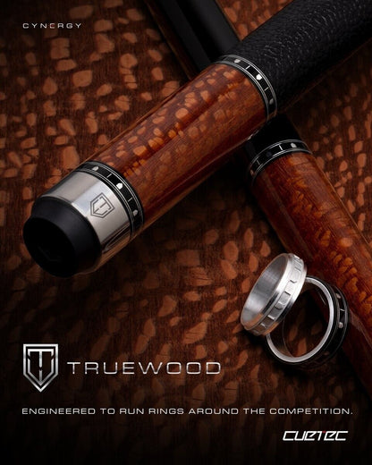 CUETEC CYNERGY 95-108 LTW LEATHER TRUEWOOD LEOPARD 12.5MM CARBON FIBER SHIP FREE