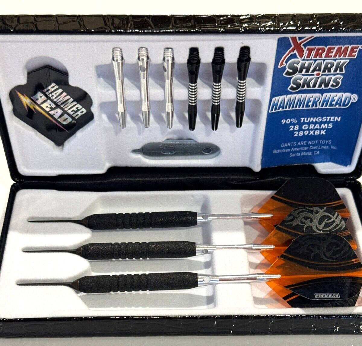 BOTTELSEN HAMMERHEAD SHARK SKIN STEEL TIP DARTS 28 GR NEW FREE SHIPPING