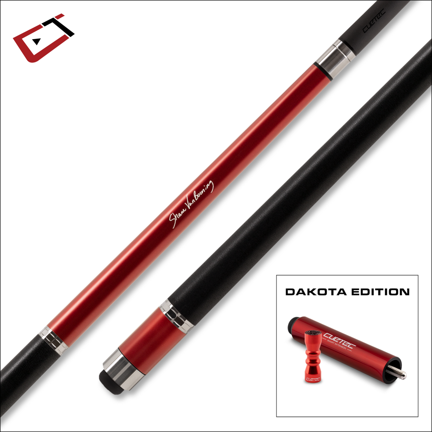 CUETEC SVB DAKOTA RUBY RED CUE 12.5 MM CARBON CYNERGY SHAFT BRAND NEW SHIPS FREE