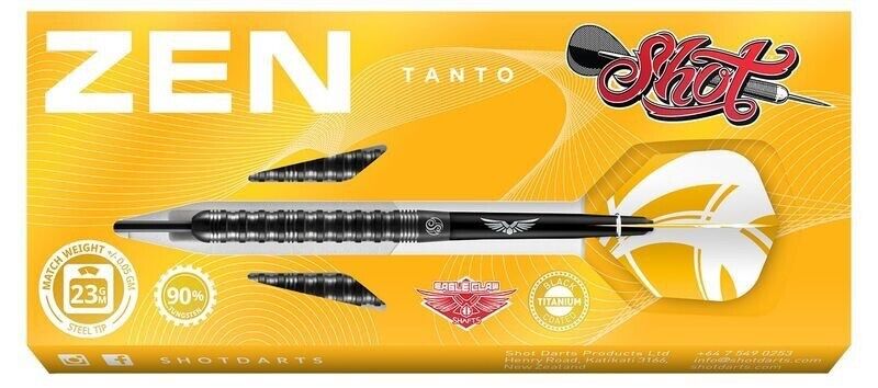 SHOT DARTS MODEL ZEN TANTO 25  GRAM STEEL TIP NEW  SHIPS FREE FREE FLIGHTS