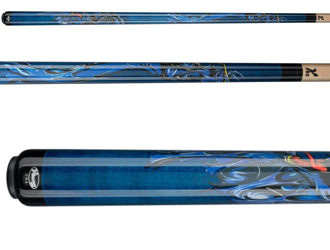 VIKING BLUE DRAGON POOL CUE 13.00 MM VIKORE SHAFT NEW SHIPS FREE N  FREE CASE