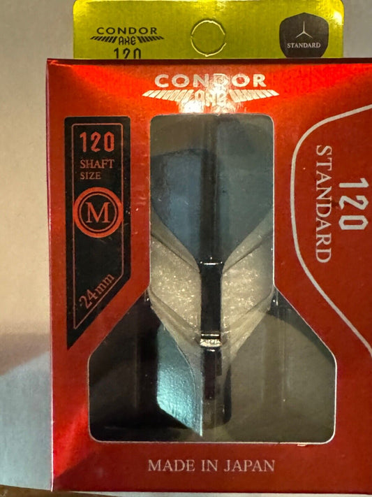 CONDOR AXE 120 BLACK DART FLIGHTS MEDIUM 24 MM STANDARD 3 WING SHIP FREE NEW