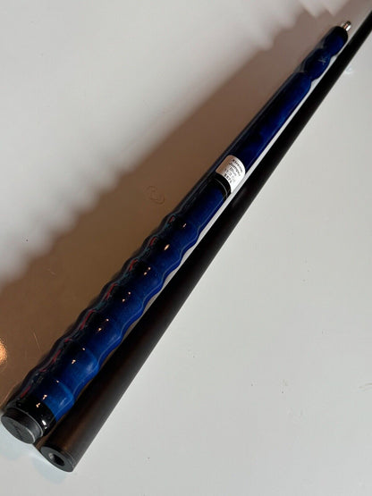 JACOBY BLUE  EXTREME JUMP CUE  13.1 BLACKOUT CARBON SHAFT SHIPS FREE FREE CASE