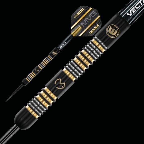 WINMAU 90% TUNGSTEN MICHAEL VAN GERWEN TRILOGY STEEL TIP DARTS 24 GR SHIPS FREE