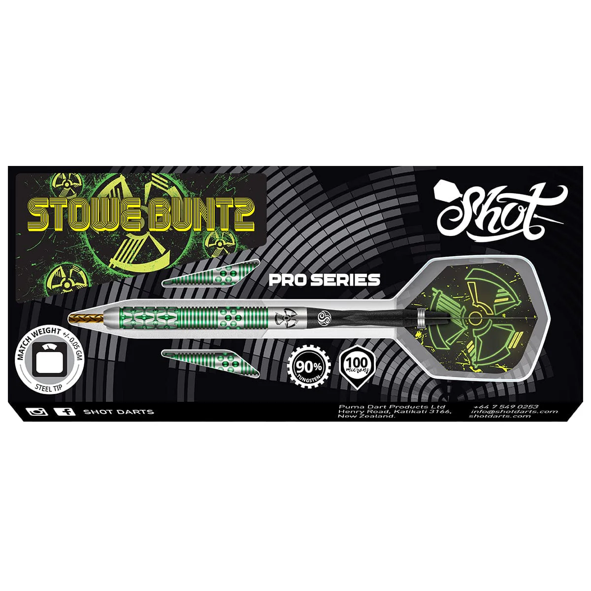 SHOT DARTS MODEL STOWE BUNTZ  23 GRAM STEEL TIP NEW  SHIPS FREE FREE FLIGHTS