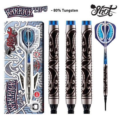 SHOT DARTS WARRIOR TIPU 20 GRAM TUNGSTEN SOFT TIP SHIPS FREE N FREE FLIGHTS