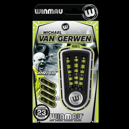 WINMAU MVG VAN GERWEN PRO SERIES 85% TUNGSTEN STEEL TIP DARTS 23 GR SHIPS FREE