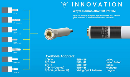 WHYTE CARBON FIBER ADPATER 3/8 X 10 ALL SIZES AVAIL SHIP FREE TOOL FREE