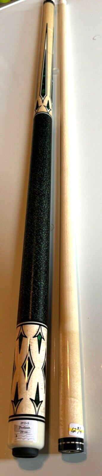 PECHAUER JP23S POOL CUE 12.75MM NATURAL STAIN EMERALD INLAY SHIPS FREE FREE CASE