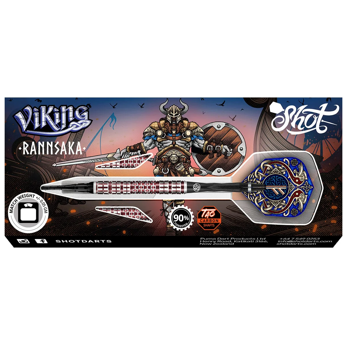 SHOT DARTS MODEL VIKING RANNSAKA 18 GR TUNGSTEN SOFT TIP SHIPS FREE FREE FLIGHTS