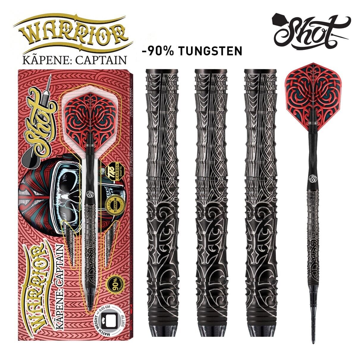 SHOT DARTS WARRIOR KAPENE CAPTAIN 18 GRAM SOFT TIP NEW SHIPS FREE N FREE FLIGHTS