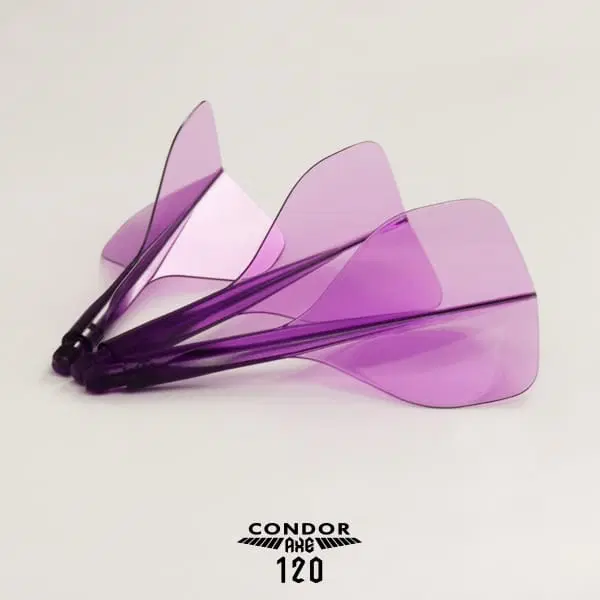 CONDOR AXE 120 LONG PURPLE DART FLIGHTS 30 MM STANDARD 3 WING SHIP FREE NEW