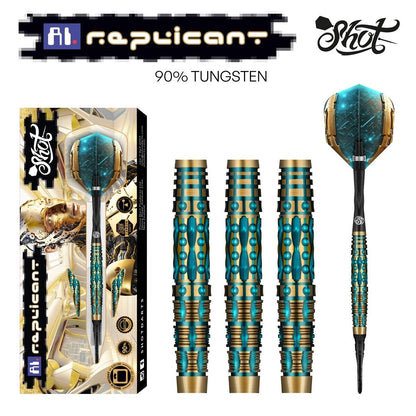 SHOT DARTS MODEL AI REPLICANT 20 GR TUNGSTEN SOFT TIP SHIPS FREE N FREE FLIGHTS