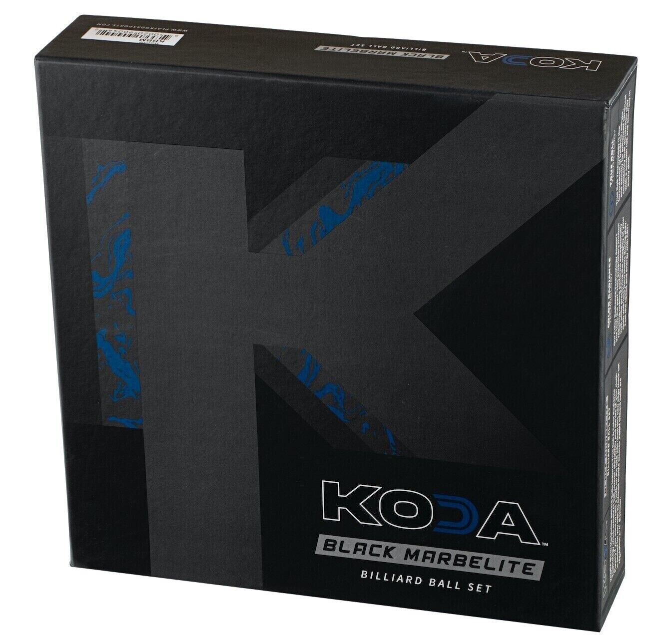 KODA BLACK MARBLEITE POOL BALLS 2 1/4" TRUE ROLL BRAND NEW SEALED SHIPS FREE