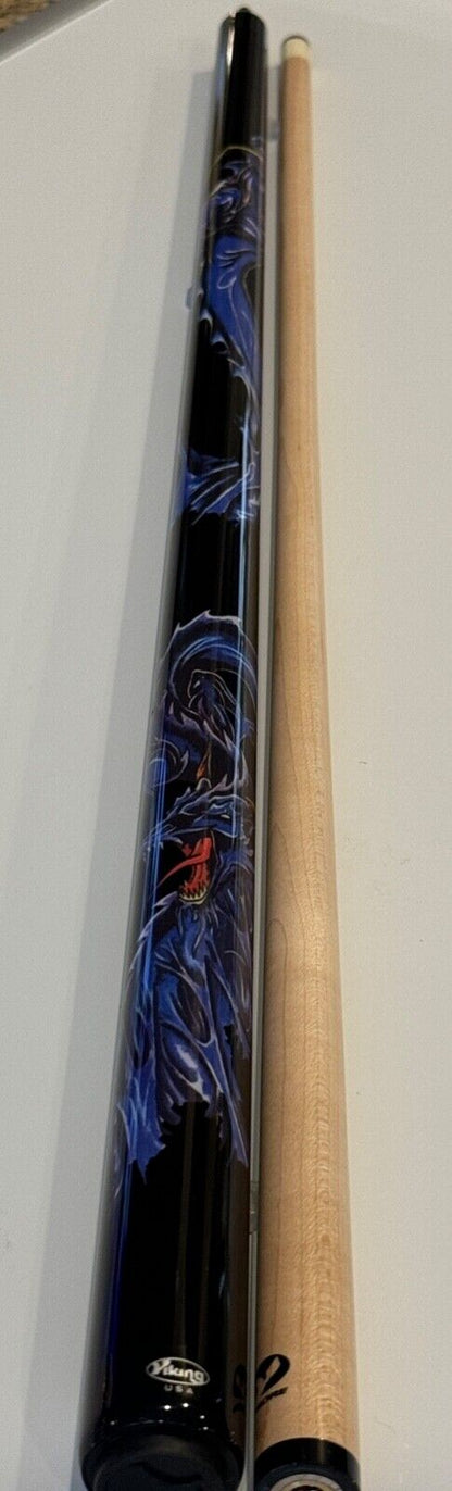 VIKING DARK GREY DRAGON POOL CUE 13.0 MM VIKORE SHAFT NEW SHIPS FREE N FREE CASE