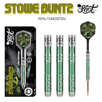 SHOT DARTS MODEL STOWE BUNTZ  23 GRAM STEEL TIP NEW  SHIPS FREE FREE FLIGHTS