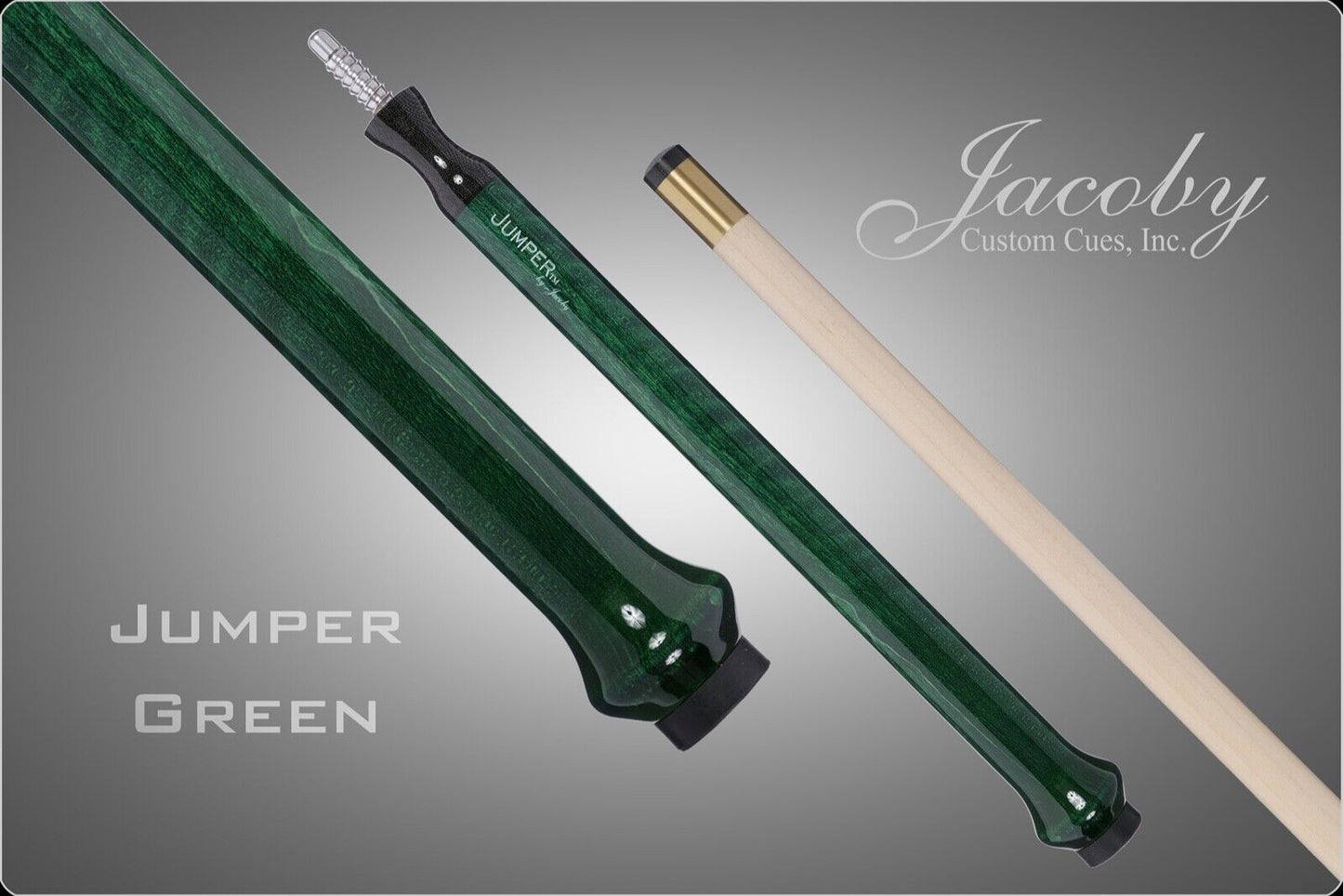 JACOBY JUMP CUE THE JUMPER GREEN STAIN FINGER GROOVE FREE SHIPPING FREE CASE