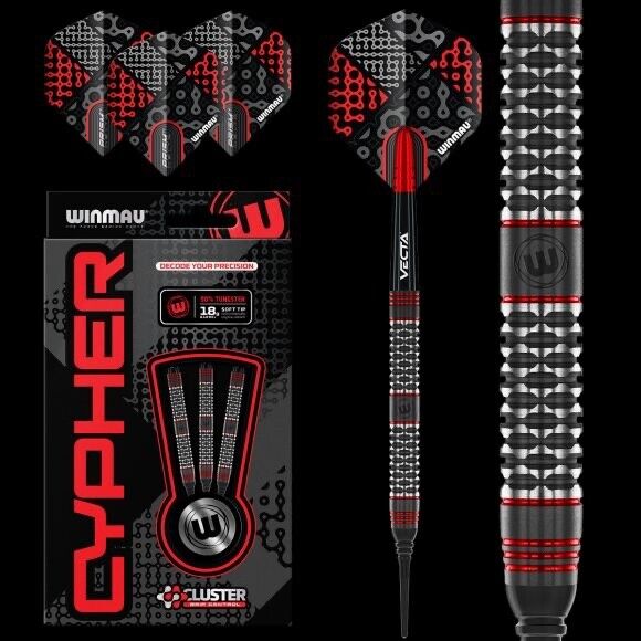 WINMAU CYPHER GRIP CONTROL 18 GRAM SOFT TIP DARTS 90% TUNGSTUN SHIPS FREE N MORE