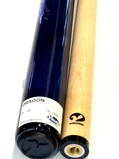 VIKING BLUE DRAGON POOL CUE 13.00 MM VIKORE SHAFT NEW SHIPS FREE N  FREE CASE