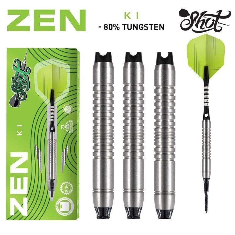 SHOT DARTS MODEL ZEN KI 18 GR TUNGSTEN SOFT TIP SHIPS FREE N FREE FLIGHTS