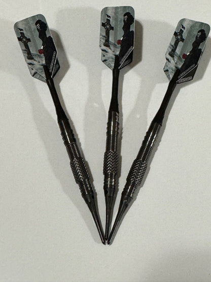 BLACK WIDOW 18 GRAM WIDOWMAKER SOFT TIP LASER DARTS KNURLED SOFT NEW SHIPS FREE