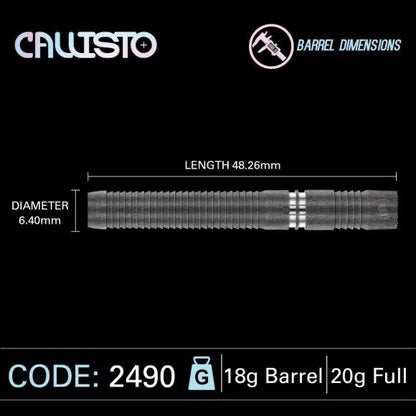 WINMAU CALLISTO SERIES SOFT TIP DARTS 18 GRAM 90% TUNGSTEN SHIPS FREE FLIGHTS 2