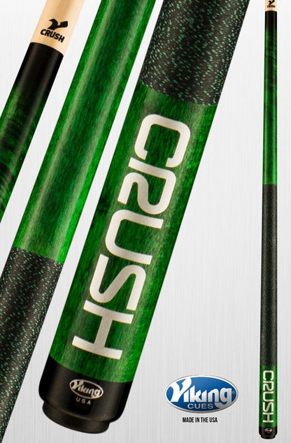 VIKING GREEN CRUSH BREAK JUMP CUE V CRUSH SHAFT LINEN NEW SHIPS FREE N FREE CASE