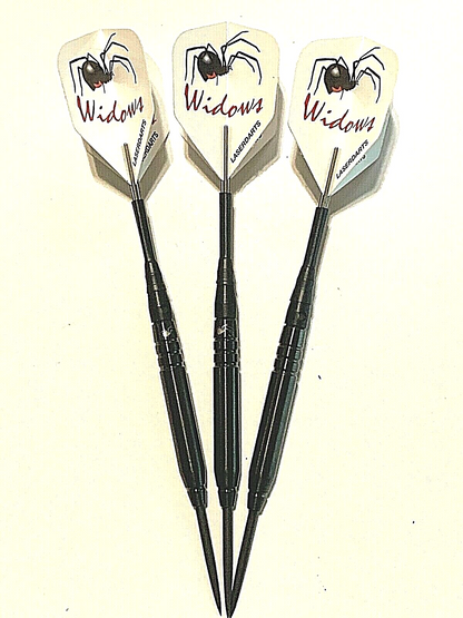 BLACK WIDOW 26 GRAM STEEL TIP DARTS SMOOTH BARREL SHIPS FREE FREE FLIGHTS