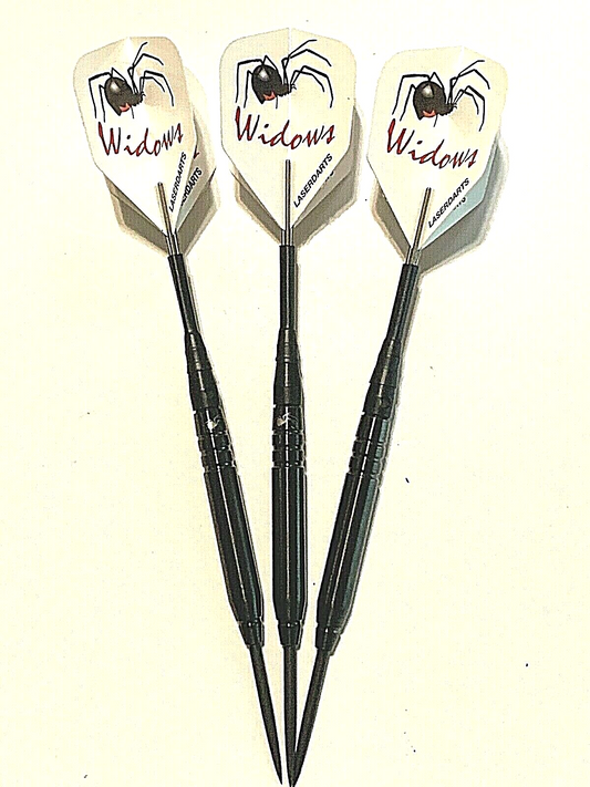 BLACK WIDOW 26 GRAM STEEL TIP DARTS SMOOTH BARREL SHIPS FREE FREE FLIGHTS