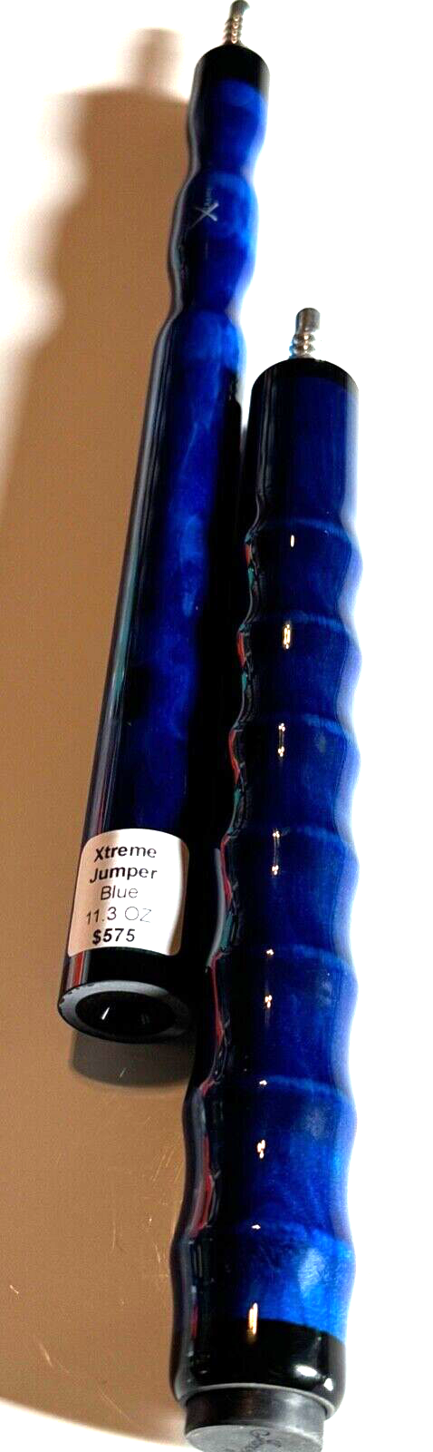 JACOBY BLUE  EXTREME JUMP CUE  13.1 BLACKOUT CARBON SHAFT SHIPS FREE FREE CASE