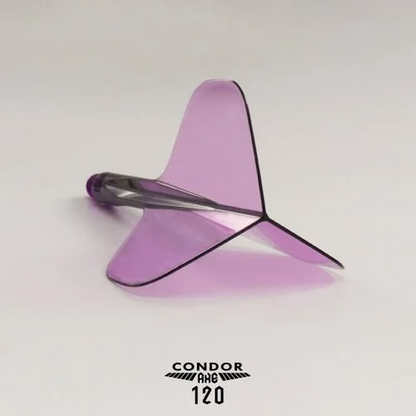 CONDOR AXE 120 PURPLE DART FLIGHTS MEDIUM 24 MM STANDARD 3 WING SHIP FREE NEW