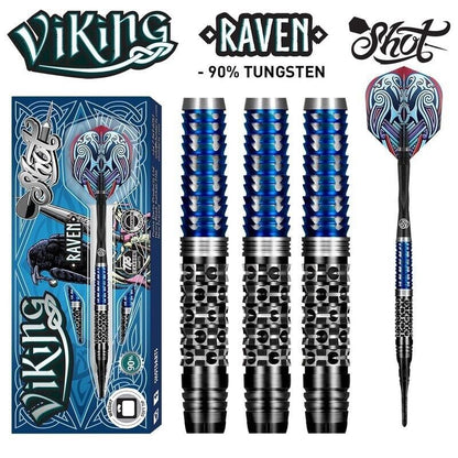 SHOT DARTS MODEL VIKING RAVEN 18 GR TUNGSTEN SOFT TIP SHIPS FREE N FREE FLIGHTS