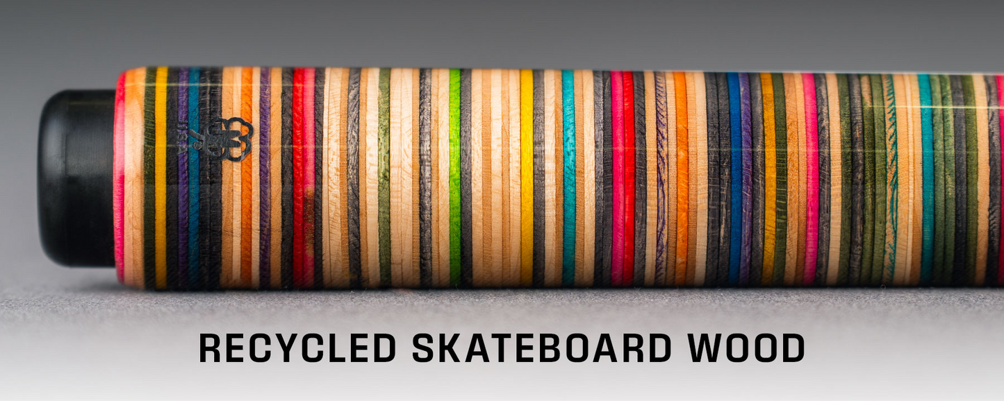 MCDERMOTT CHOPSP2 LTD RUN POOL CUE RECYCLED SKATEBOATRDS FREE CASE SHIPS FREE