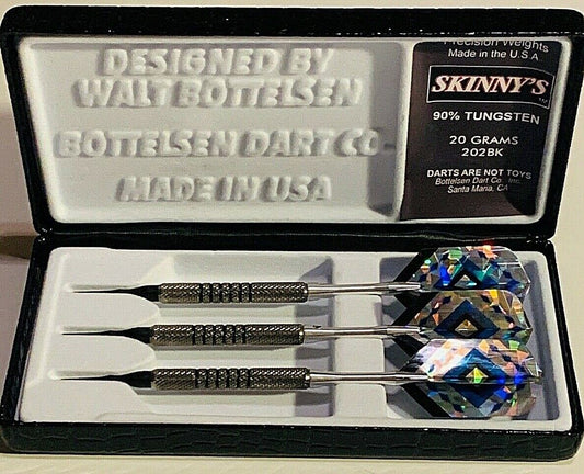 BOTTELSEN TUNGSTUN DARTS 202BK SKINNY'S 20 GRAM SOFT TIP FREE SHIPPING & FLIGHTS