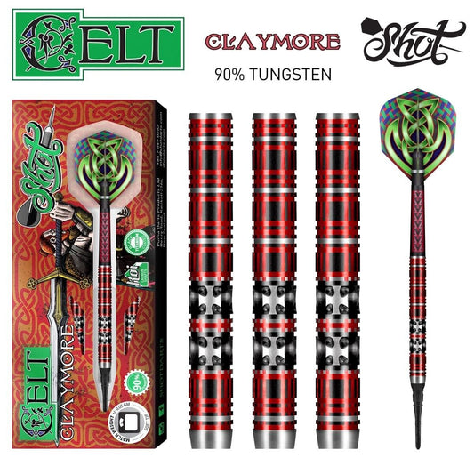 SHOT DARTS MODEL CELT CLAYMORE 18 GR TUNGSTEN SOFT TIP SHIPS FREE N FREE FLIGHTS