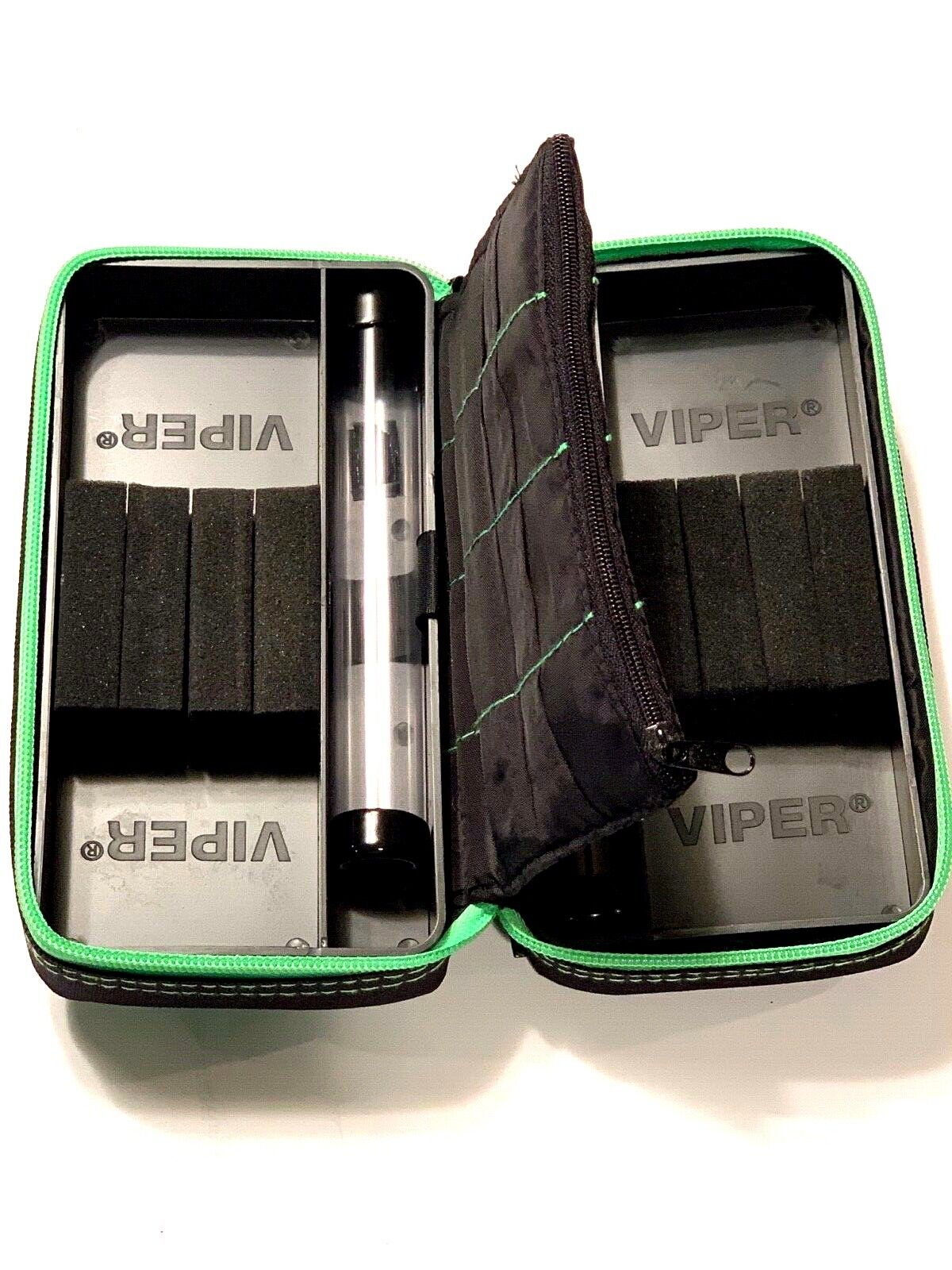 VIPER GLD PLAZMA PRO DART CASE BLK W/GREEN TRIM PHONE PCKT. FREE SHIP & FLIGHTS