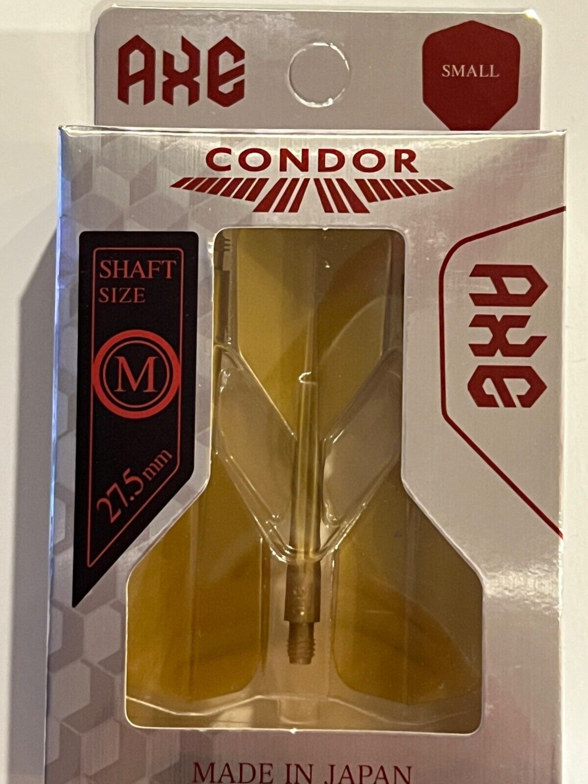 CONDOR AXE GOLD METALLIC FLIGHTS MEDIUM LENGTH SMALL SHAPE 27.5M FREE SHIPPING