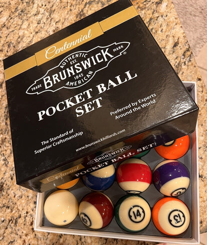 BRUNSWICK CENTENNIAL POOL BALL SET BRAND NEW FREE TIPS SHIPS FREE BEWARE FAKES!