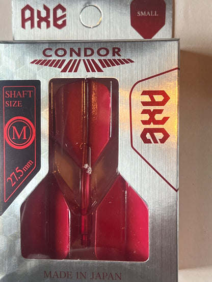 CONDOR RED METALLIC AXE MEDIUM 27.5MM  FLIGHT SMALL  SHAPE SHIPS FREE