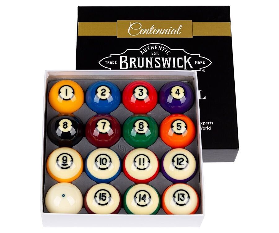 BRUNSWICK CENTENNIAL POOL BALL SET BRAND NEW FREE TIPS SHIPS FREE BEWARE FAKES!