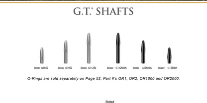 HAMMERHEAD GT ALUMINUM SHAFTS GT650BK SET SCREWS O RINGS AND FREE SHIPPING QTY 3