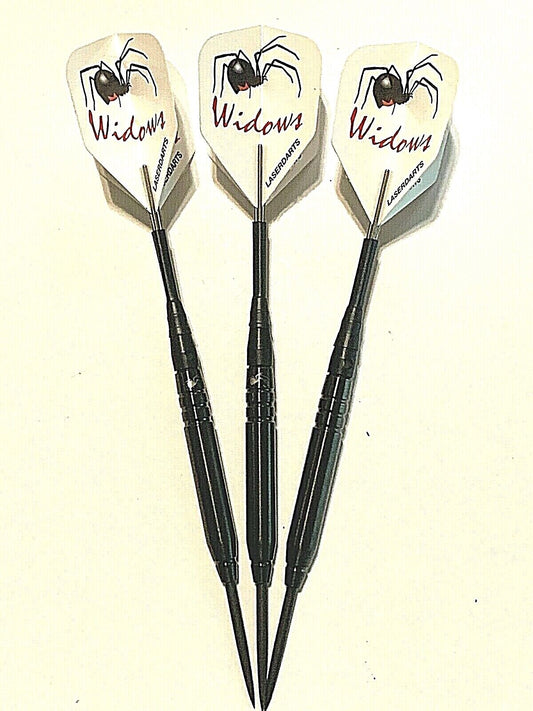 BLACK WIDOW SMOOTH STEEL TIP DARTS 23 GRAM FIXED PT LBWF123 SHIPS FREE FLIGHTS