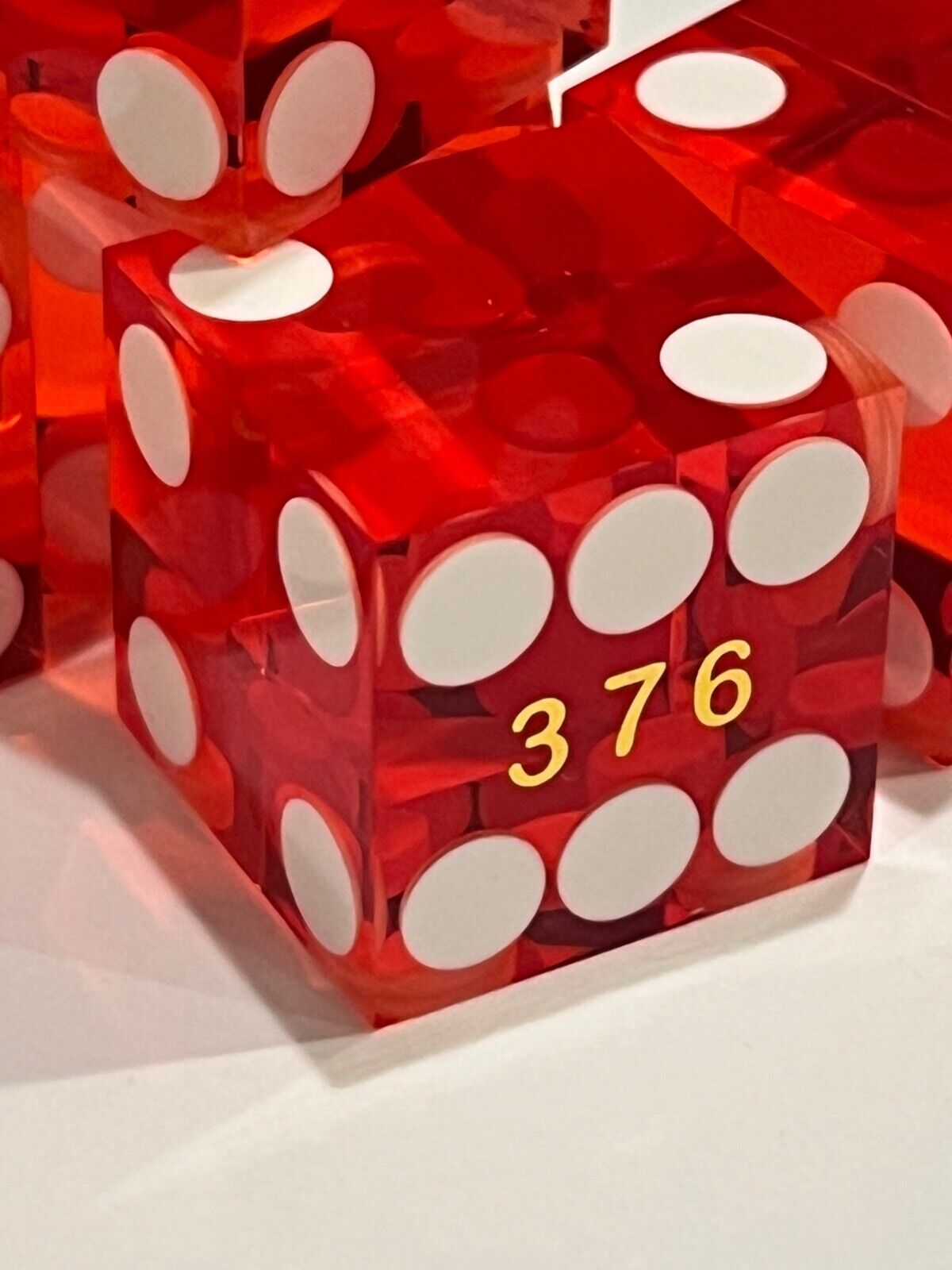 CASINO DICE 19MM BRAND NEW SEET OF 5 DICE RED COLOR GLOSSY FINISH SHIPS FREE