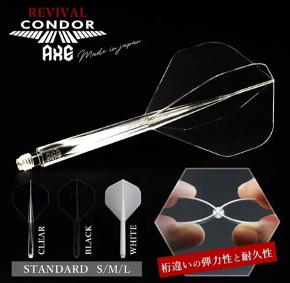 CONDOR AXE METALLIC SILVER PEARL FLIGHT LONG 33.5MM STANDARD SHAPE SHIPS FREE