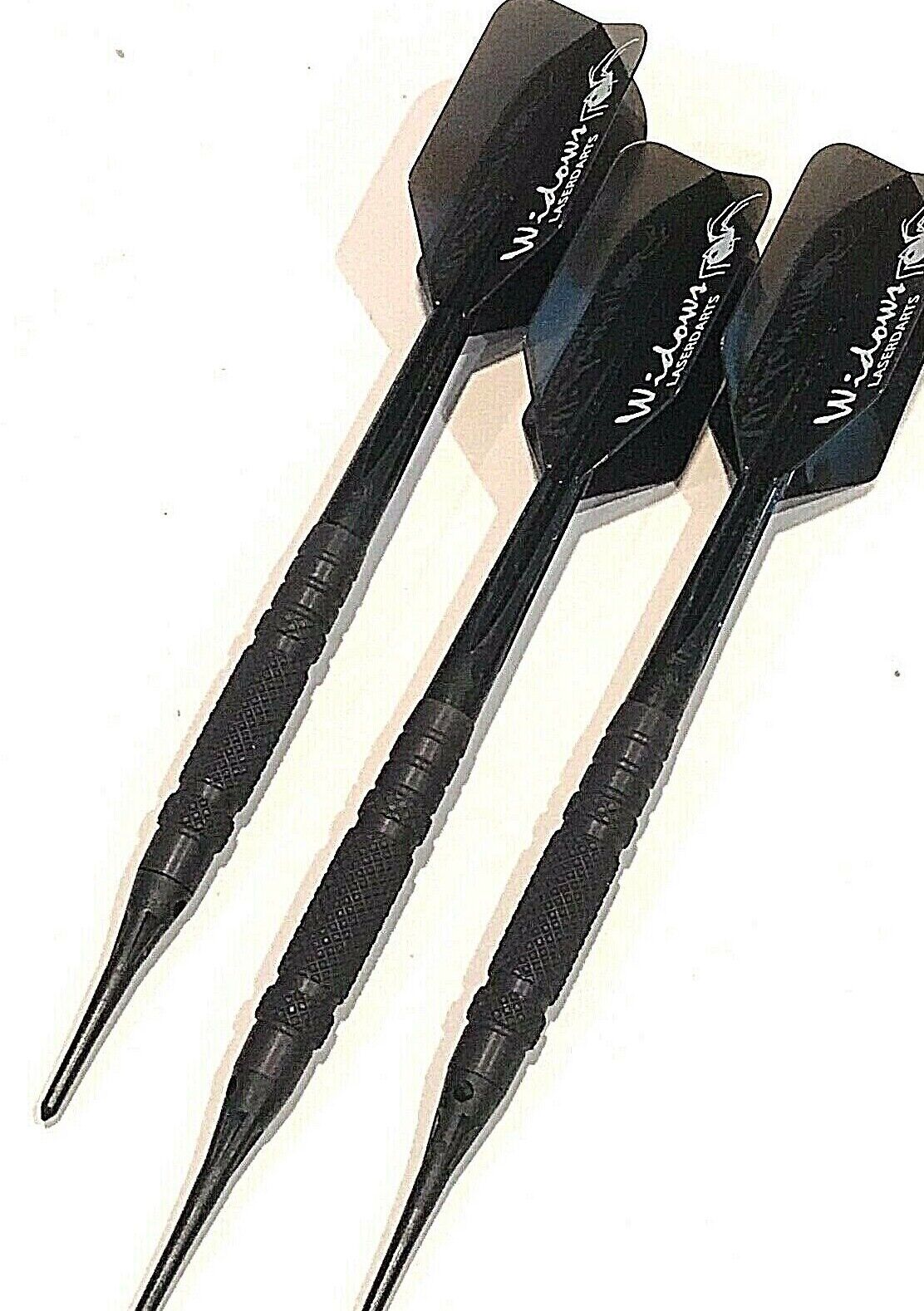 BLACK WIDOW LASER DARTS SOFT TIP 22 GRAM KNURLED NEW FREE SHIPPING FREE FLIGHTS