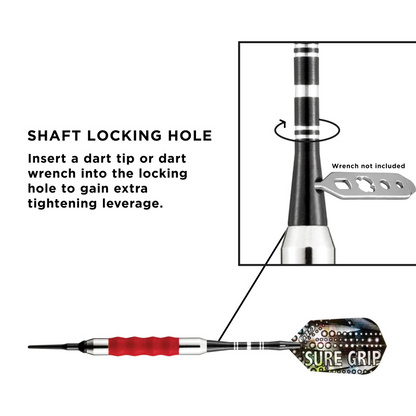 RED SURE GRIP DARTS FROM GLD 18 GRAM  NEW SHIPS FREE FLIGHTS FREE 20-0007-18