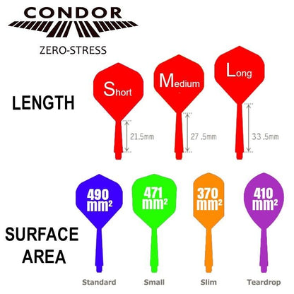 CONDOR ZERO STRESS FLIGHTS BLUE SMALL SHAPE  MEDIUM LENGTH  FREE SHIPPING