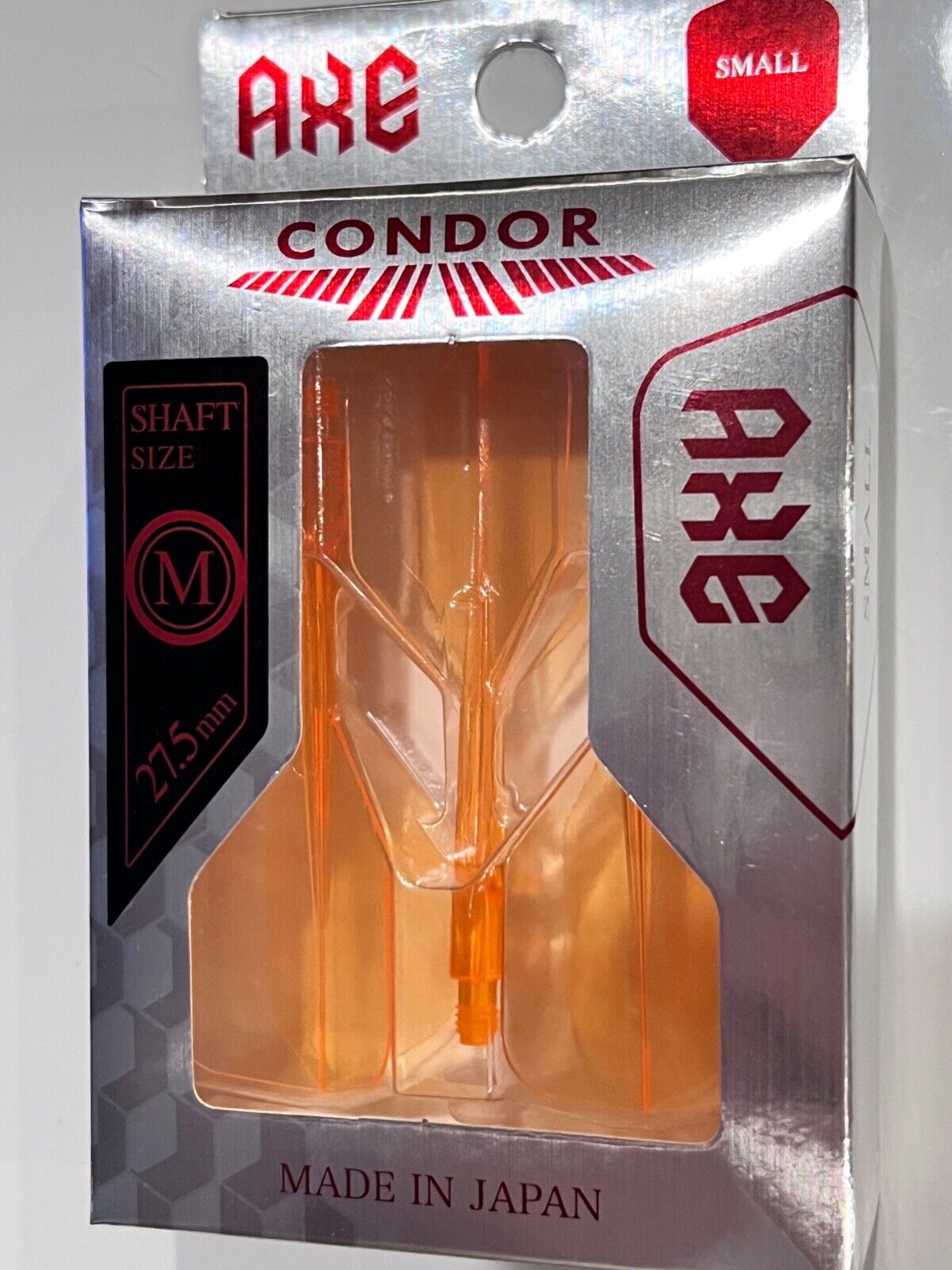 CONDOR AXE MEDIUM 27.5MM SMALL SHAPE NEON ORANGE HEAVY DUTY FLIGHT FREE SHIPPING