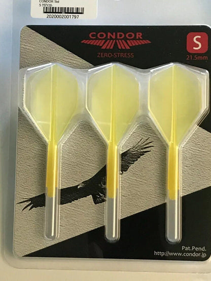 CONDOR ZERO STRESS SMALL SHAPE  FLIGHTS YELLOW SHORT LENGTH FAST FREE SHIPPING